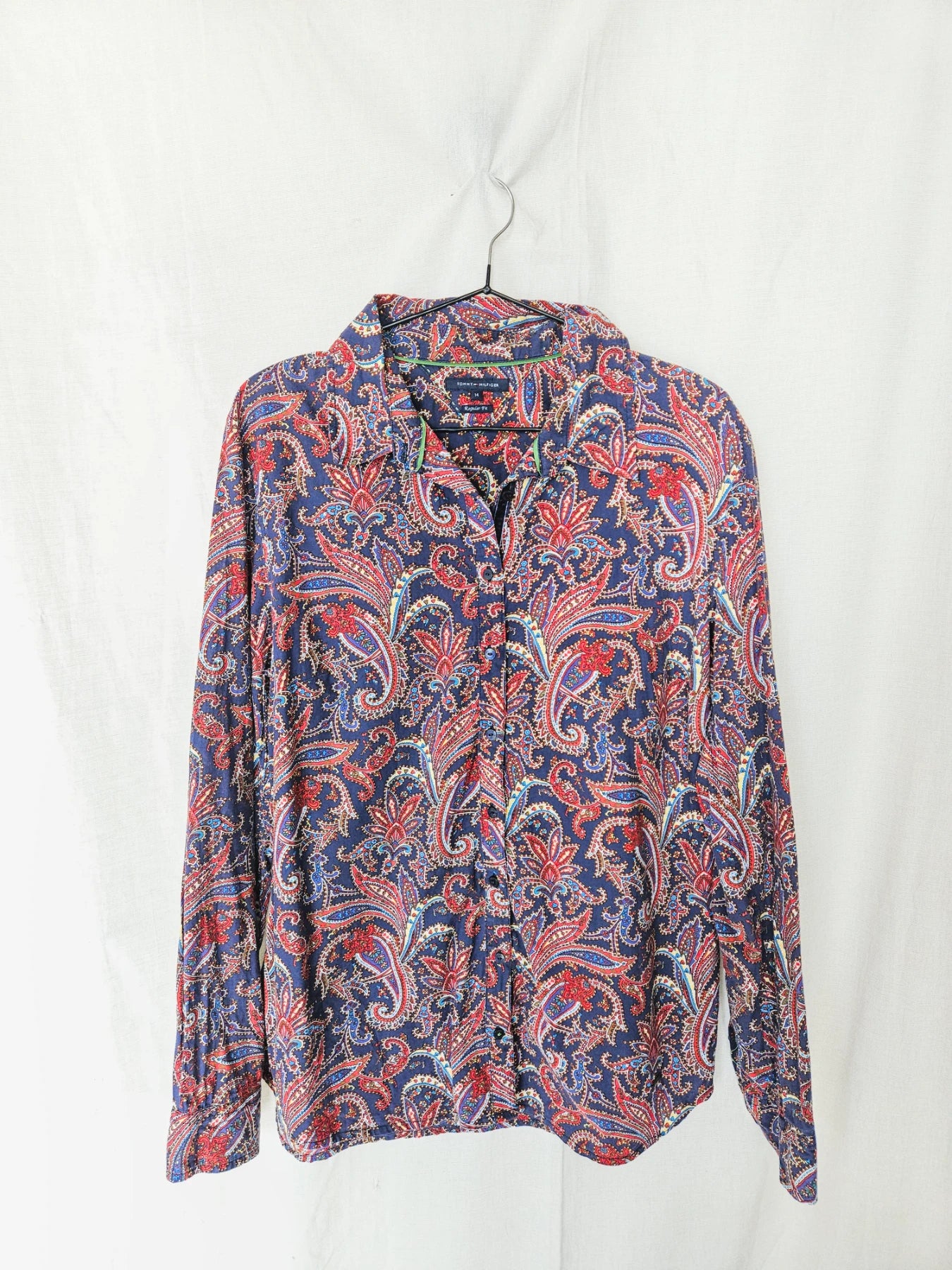 Tommy - donkerblauw vintage overhemd, katoen | XL