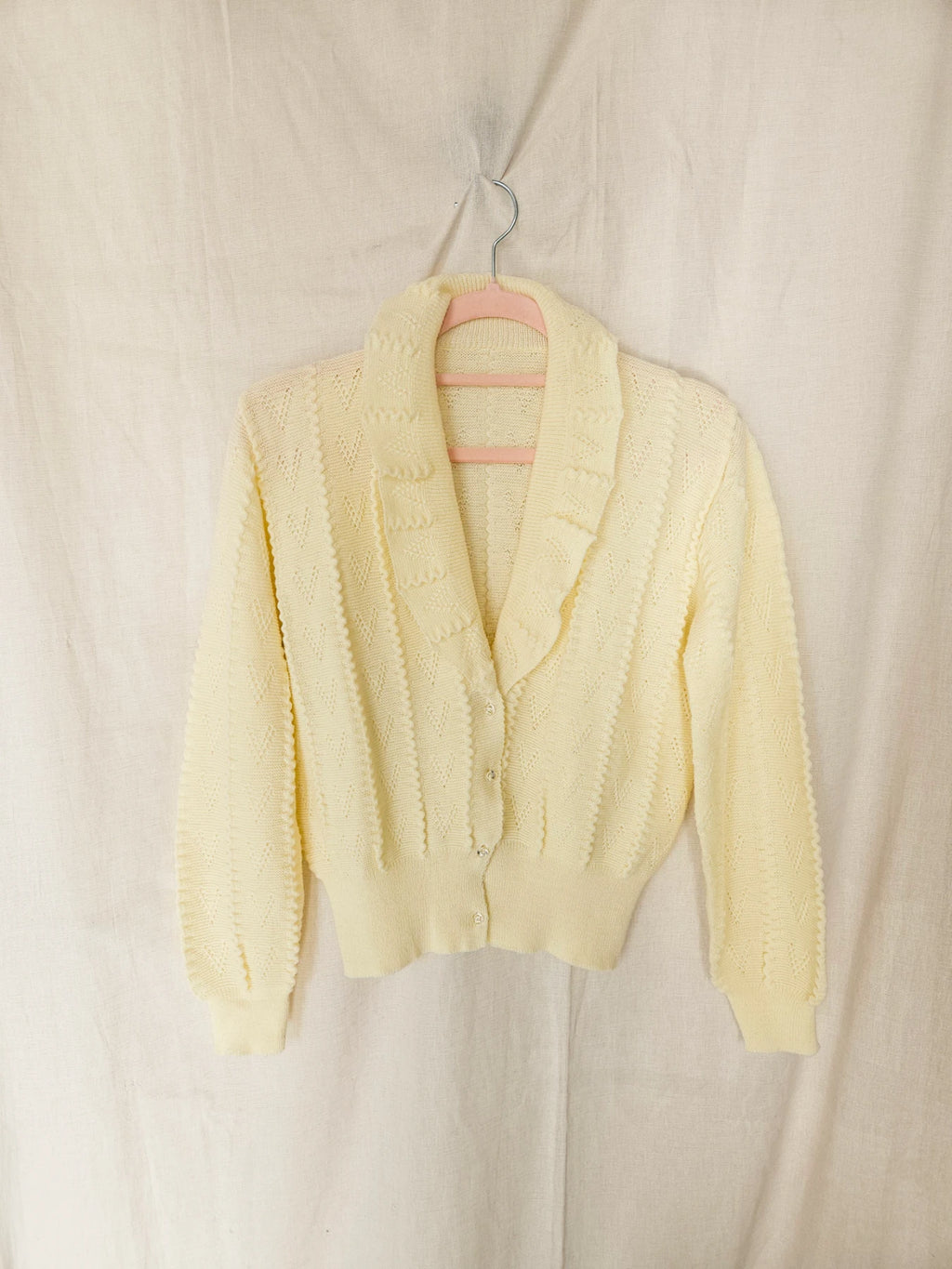 Freya - romantisch gebreid vintage vest | S