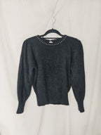 Alma - black vintage sweater, angora | M