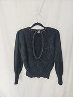 Alma - black vintage sweater, angora | M