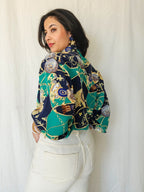 Livia - vintage blouse met barokprint | XXL