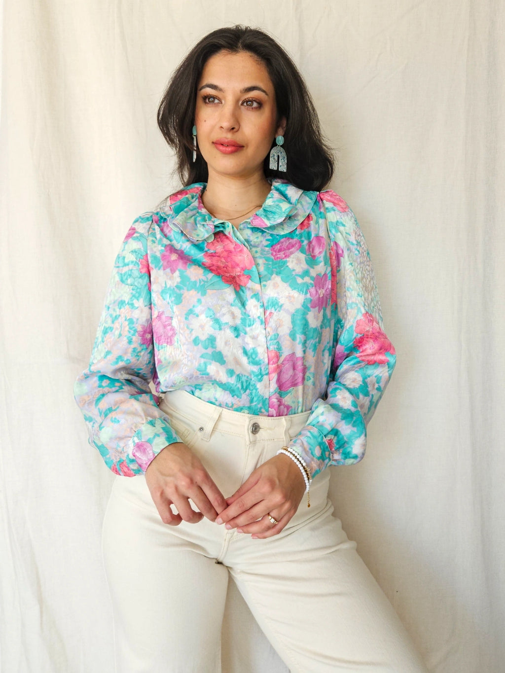Flora - vintage blouse met bloemenprint | L