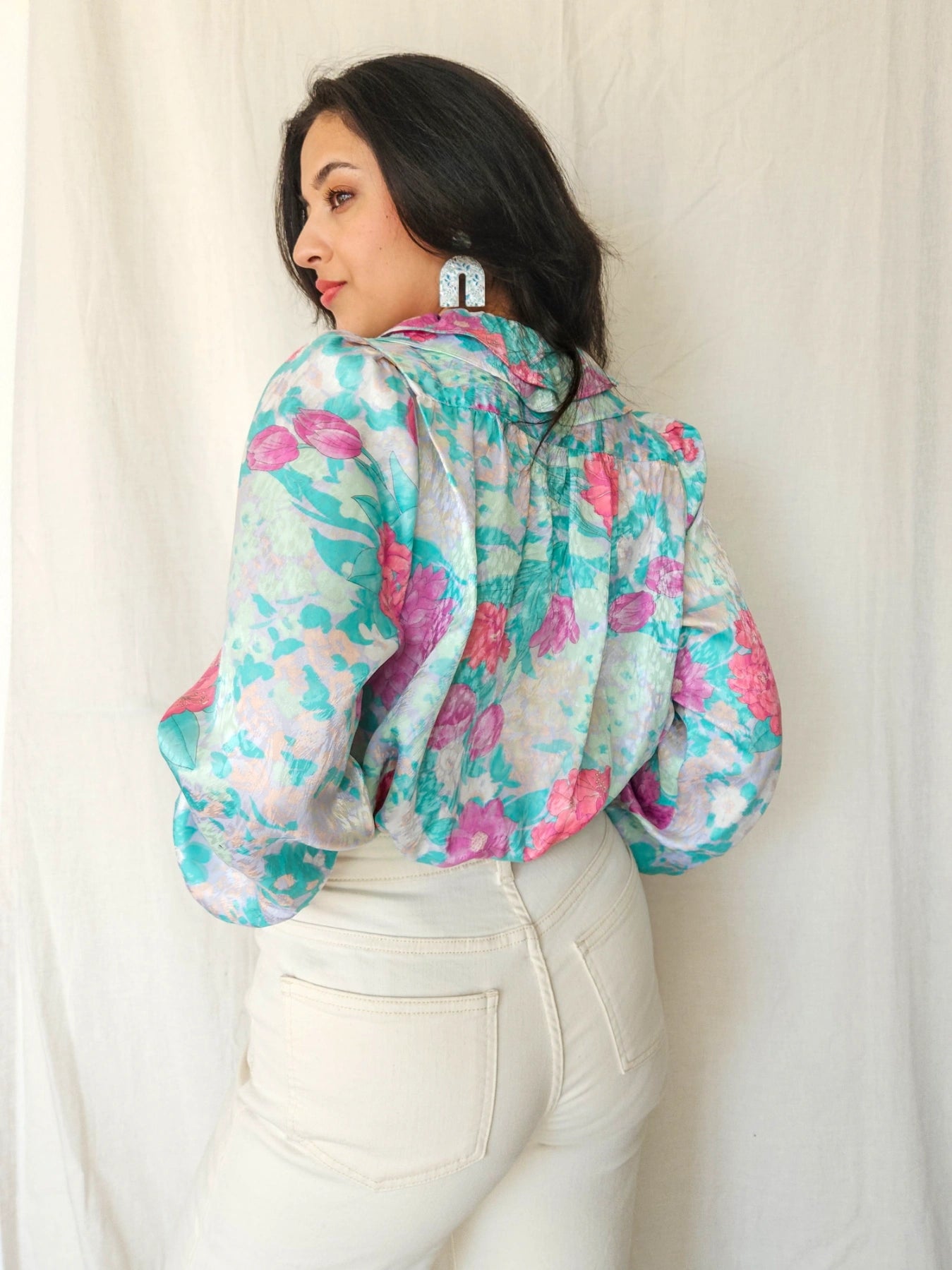 Flora - vintage blouse met bloemenprint | L