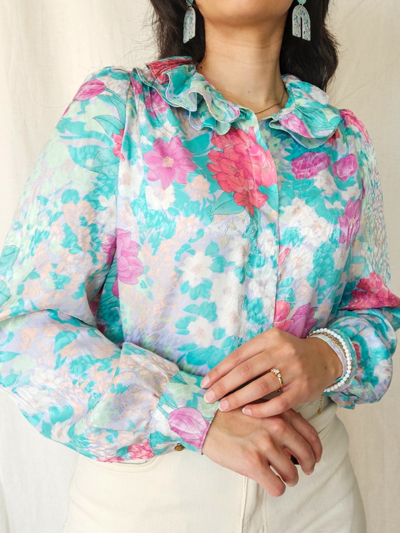 Flora - vintage blouse met bloemenprint | L