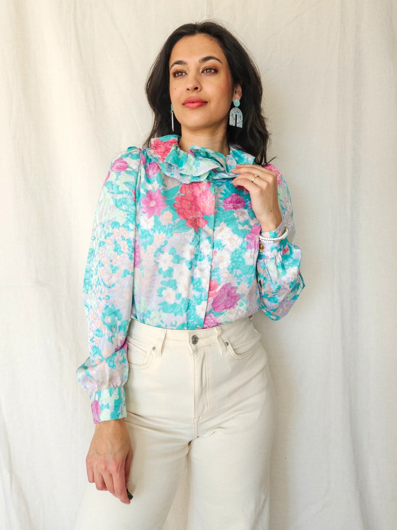 Flora - vintage blouse met bloemenprint | L