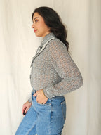 Rosa - vintage blouse western stijl | XS/S