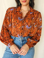 Birdy - donkeroranje vintage blouse | M