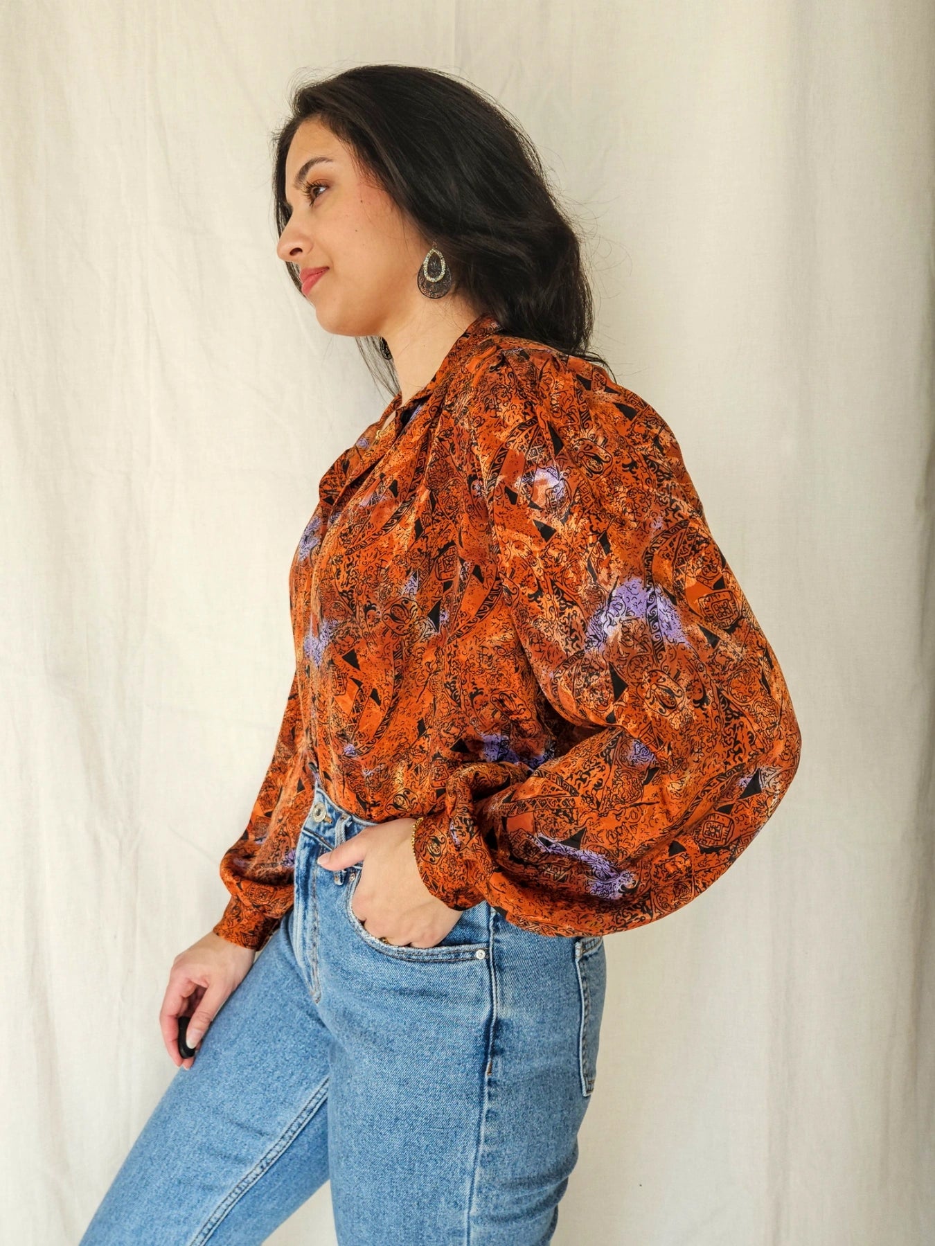 Birdy - donkeroranje vintage blouse | M