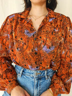 Birdy - donkeroranje vintage blouse | M