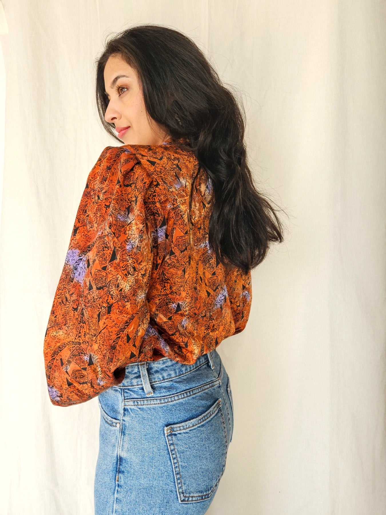 Birdy - donkeroranje vintage blouse | M