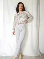 Mette - lichtgrijze vintage pantalon, linnenmix | S