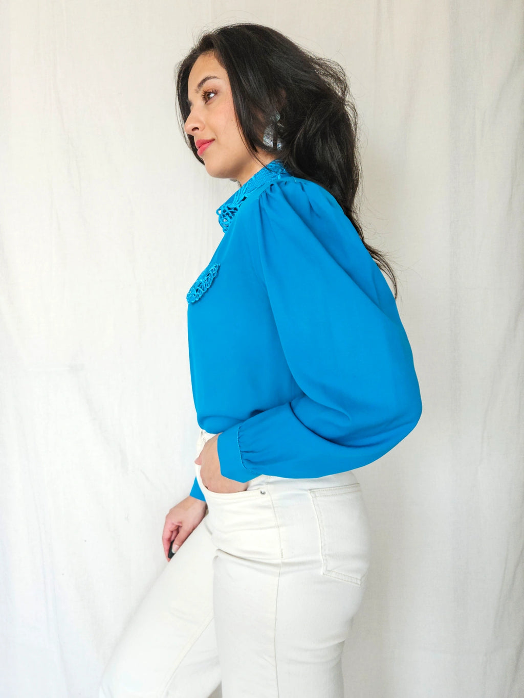 Sanna - vintage blouse met geborduurde details | M