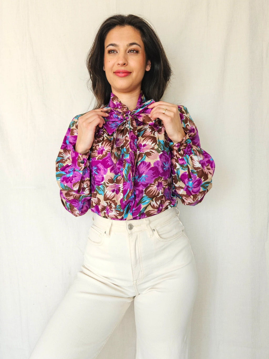 Simone - vintage blouse met bloemenprint | S