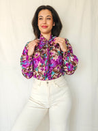 Simone - vintage blouse met bloemenprint | S