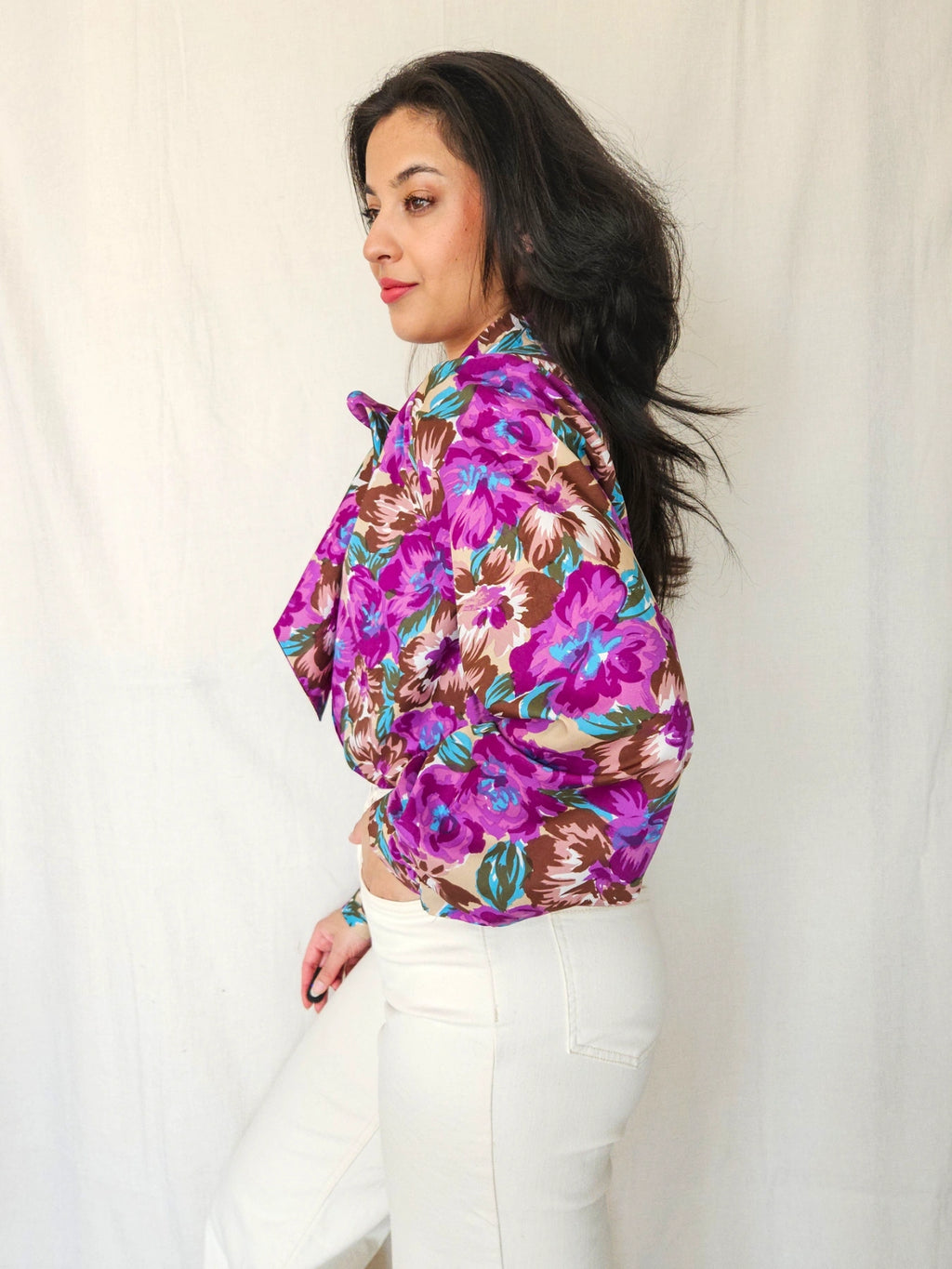 Simone - vintage blouse met bloemenprint | S