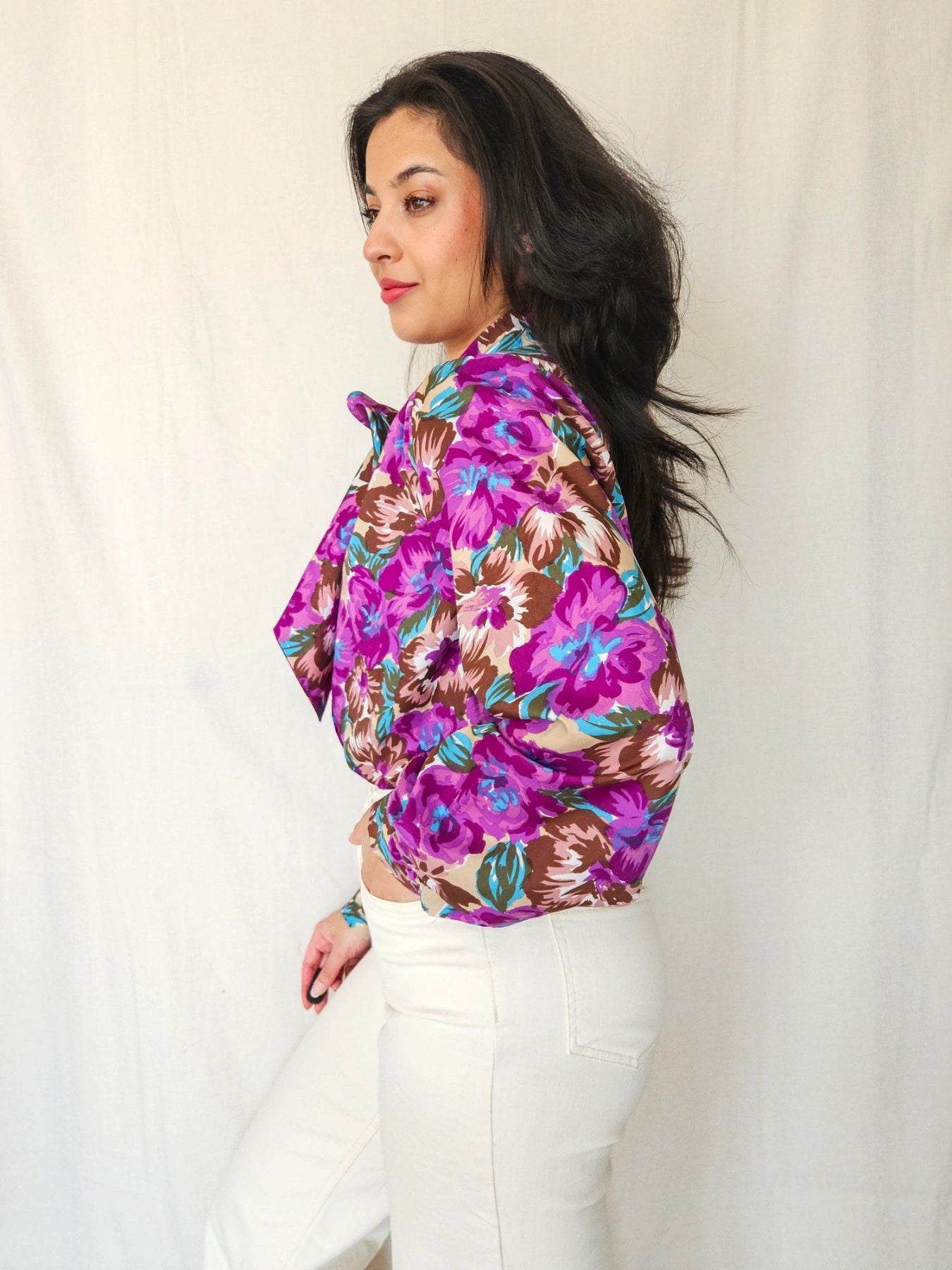 Simone - vintage blouse met bloemenprint | S