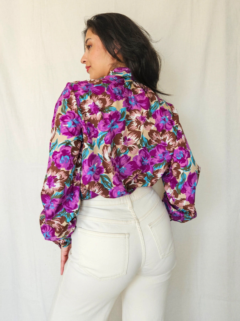 Simone - vintage blouse met bloemenprint | S