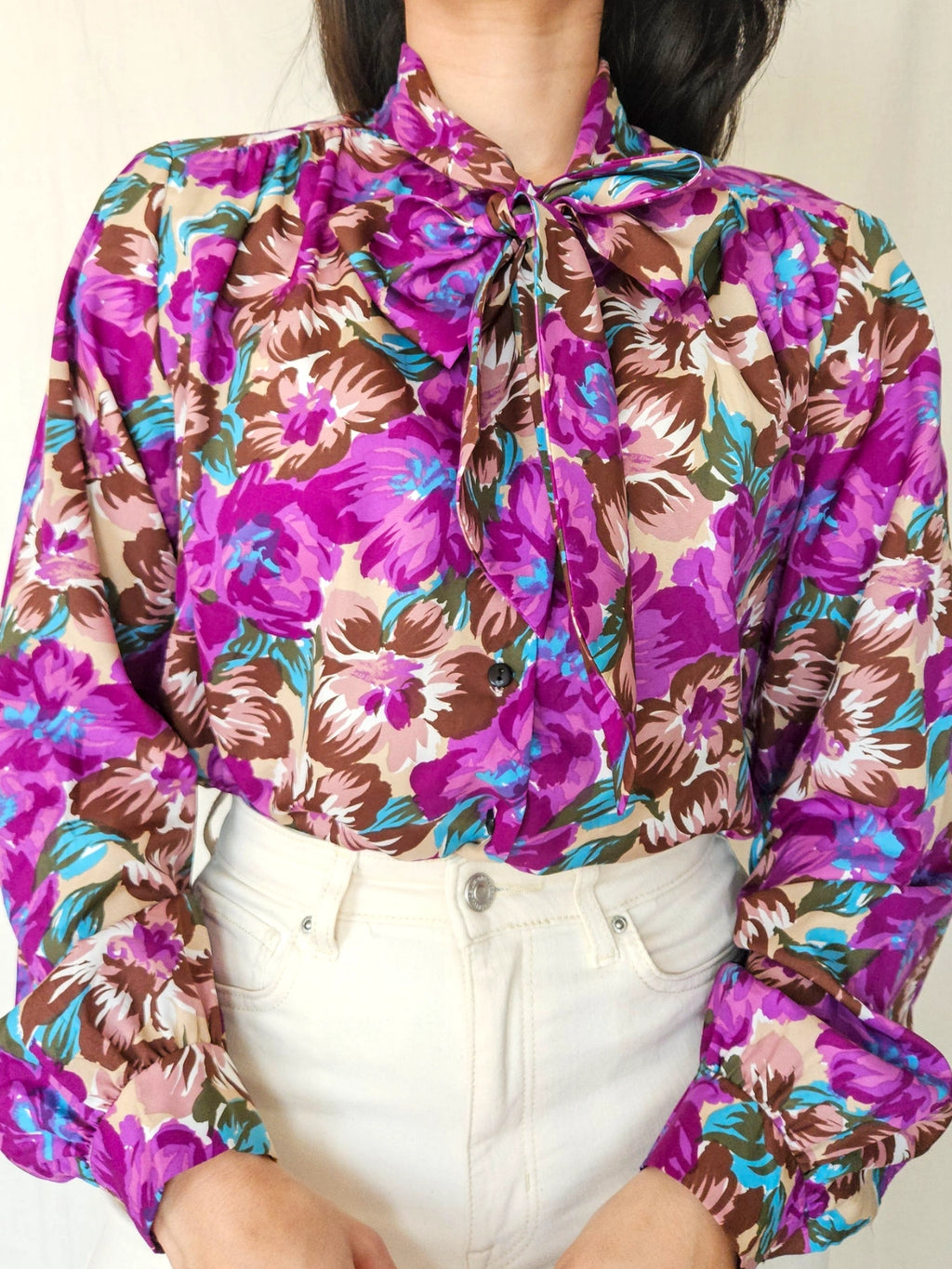 Simone - vintage blouse met bloemenprint | S