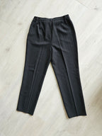 Ingrid - zwarte vintage pantalon met witte strepen | XL