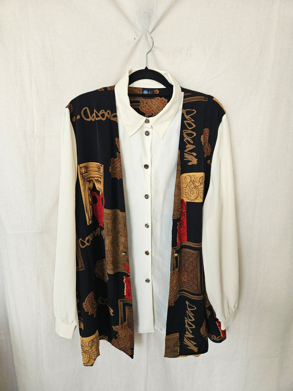 Nynke - vintage blouse met gilet | XXL