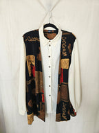 Nynke - vintage blouse met gilet | XXL