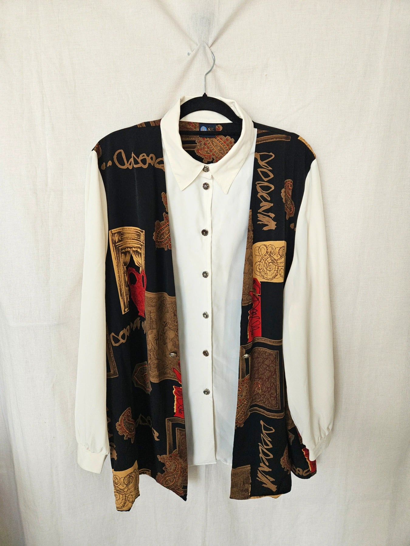 Nynke - vintage blouse met gilet | XXL