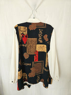 Nynke - vintage blouse met gilet | XXL