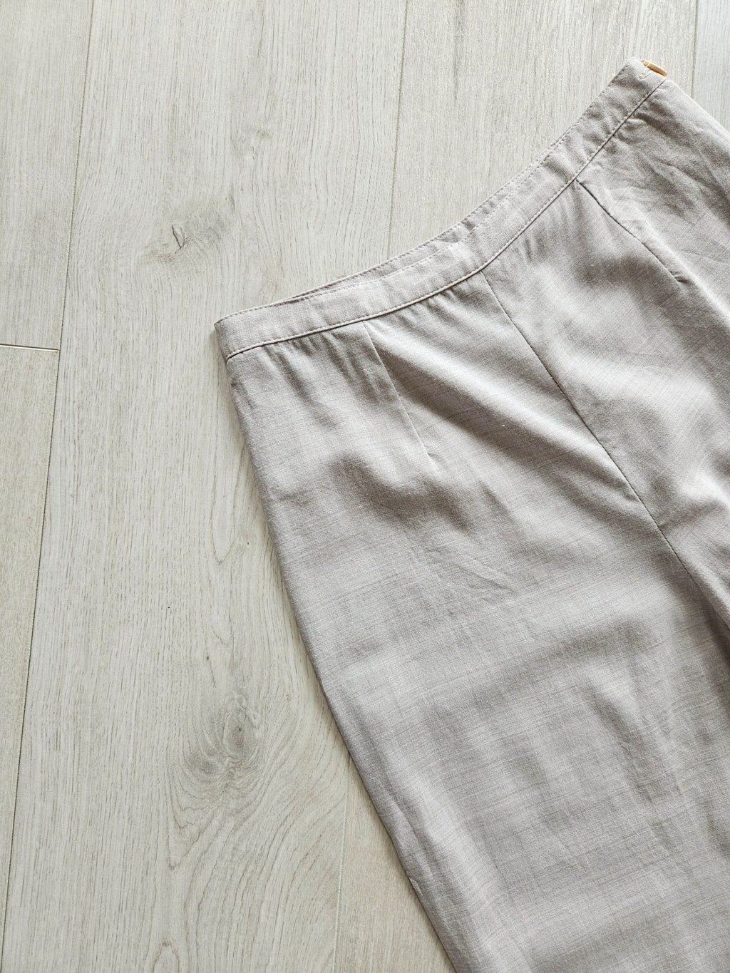 Mette - lichtgrijze vintage pantalon, linnenmix | S