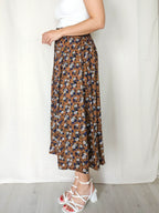 Flora - doorknoop vintage rok, viscose | S/M