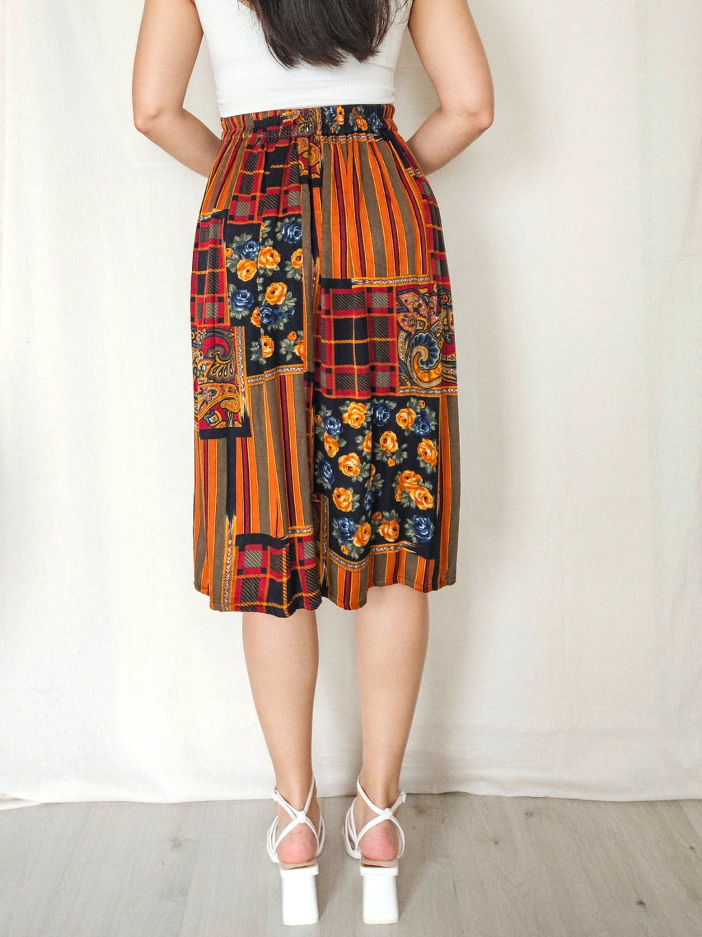 Yvette - kleurrijke vintage rok, viscose | S