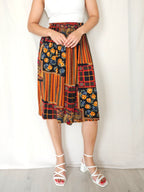 Yvette - kleurrijke vintage rok, viscose | S