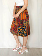 Yvette - kleurrijke vintage rok, viscose | S