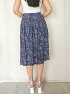 Delia - blauwe vintage plooirok | M/L