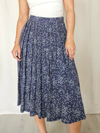 Delia - blauwe vintage plooirok | M/L