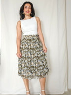 Eleni - vintage plooirok met bloemenprint | L