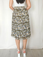 Eleni - vintage plooirok met bloemenprint | L