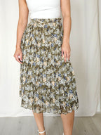 Eleni - vintage plooirok met bloemenprint | L