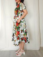 Fiora - vintage jurk met bloemenprint, katoen | 3XL
