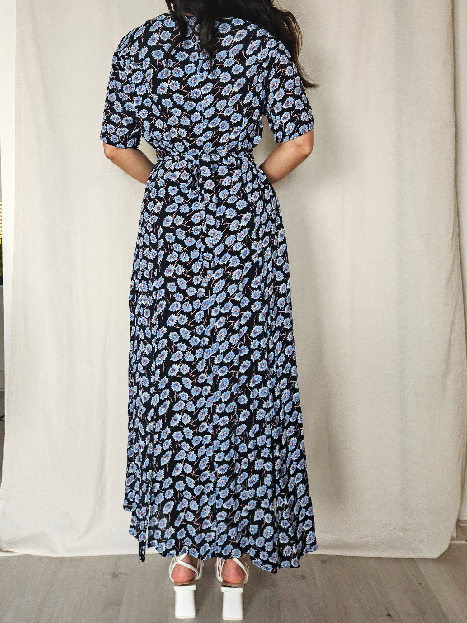 Nyra - lange vintage jurk, viscose | M