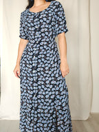 Nyra - lange vintage jurk, viscose | M