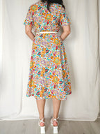 Elara - vintage midi jurk, katoen | M