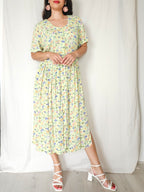 Celeste - lange lichtgroene vintage jurk, viscose | XXL