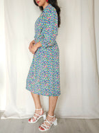 Elodie - midi vintage jurk met stippen, viscose | XL