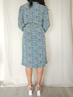 Elodie - midi vintage jurk met stippen, viscose | XL