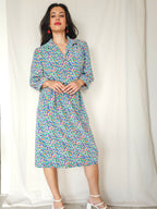 Elodie - midi vintage jurk met stippen, viscose | XL