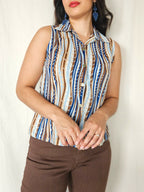Zora - vintage top met strepen | XL