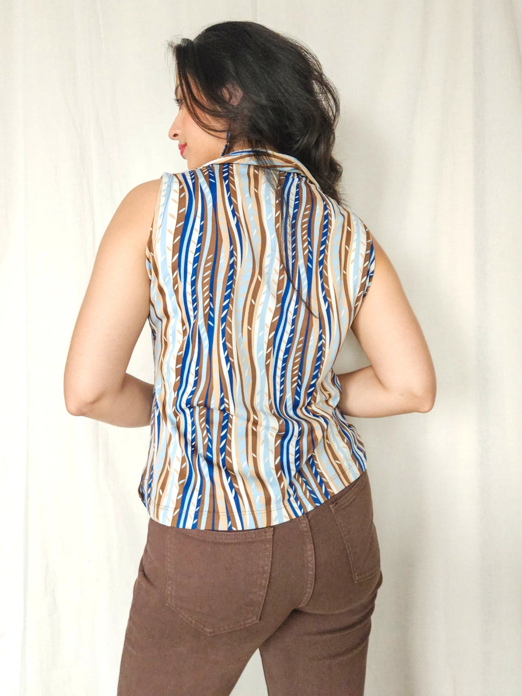 Zora - vintage top met strepen | XL