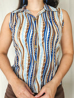 Zora - vintage top met strepen | XL