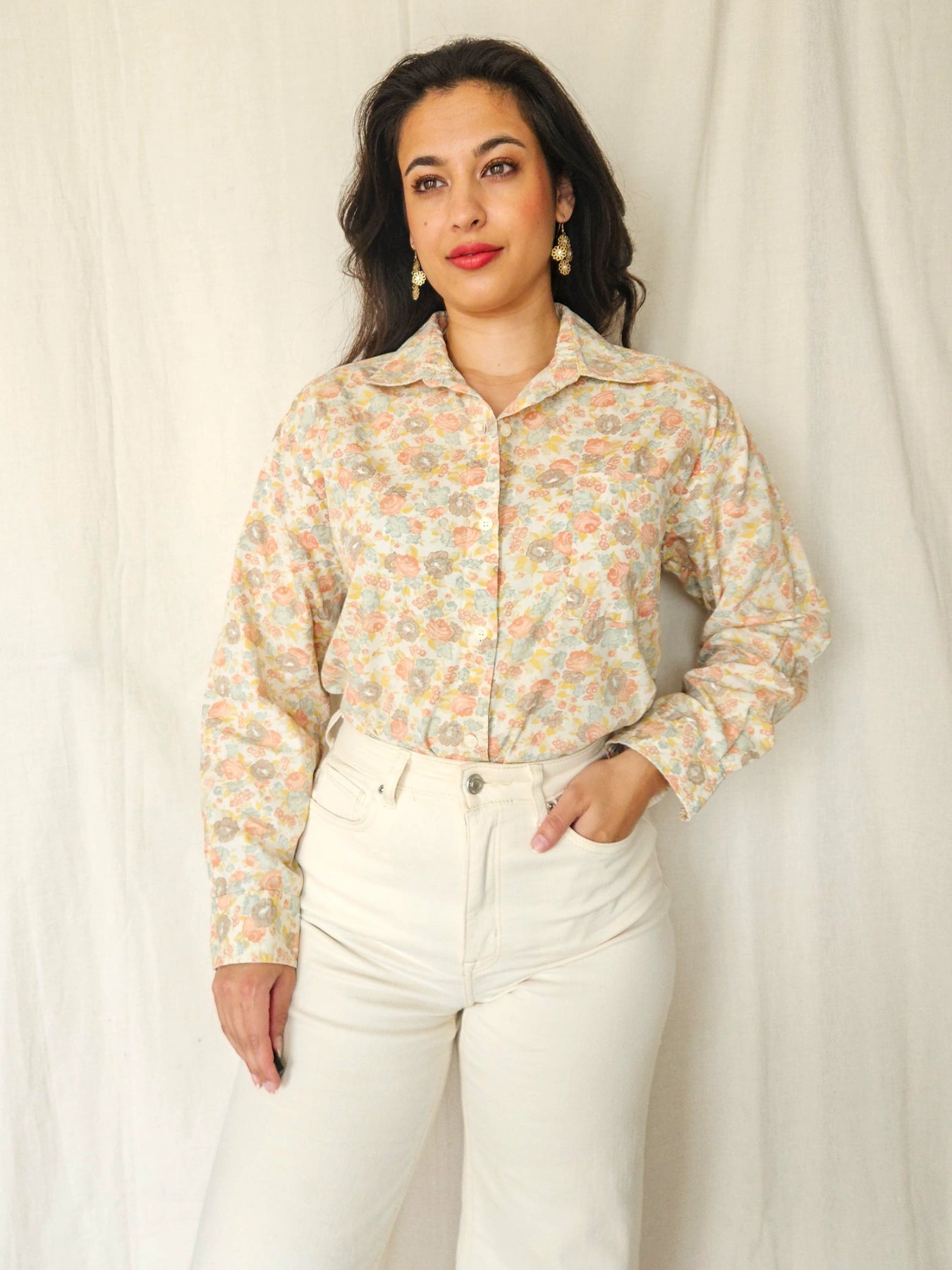 Coralie - vintage overhemd, katoen | XL