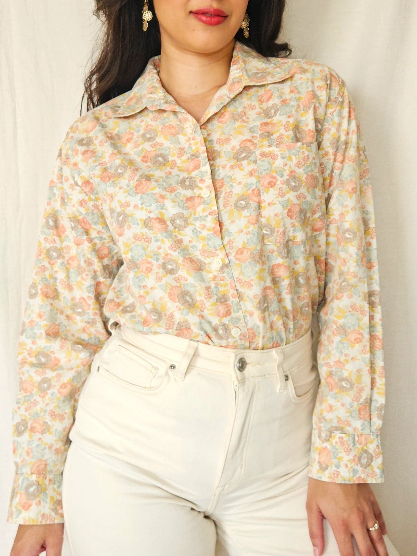 Coralie - vintage overhemd, katoen | XL